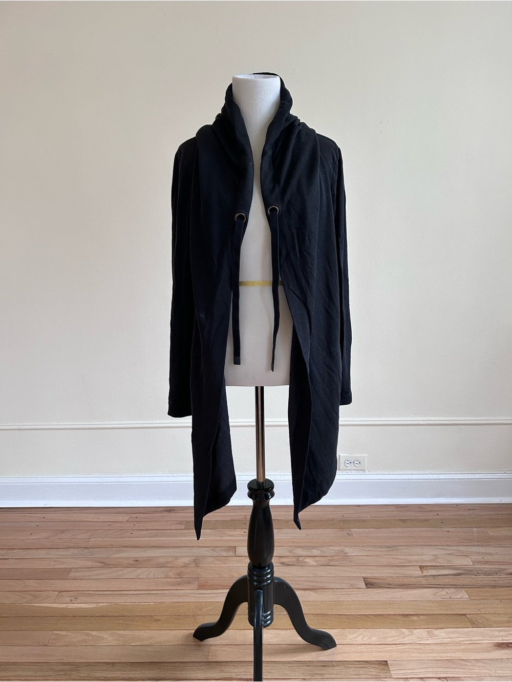 Athleta Black Hooded Open Cardigan Jacket